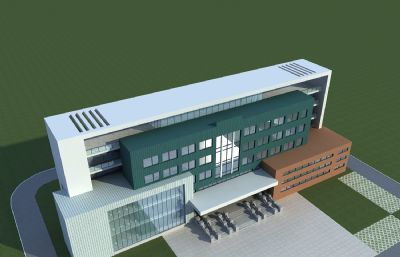 现代办公楼 商务楼 社区卫生院3D模型