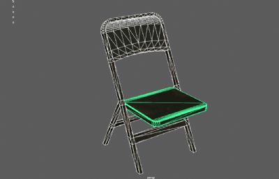 旧金属椅子 生锈铁椅子 折叠椅子3dmaya模型