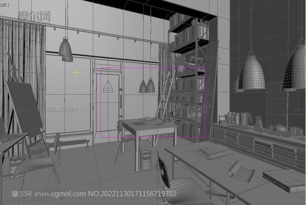 国外画室 办公室 画家工作室场景3D模型