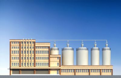 工厂油罐厂房,气罐工厂3D模型