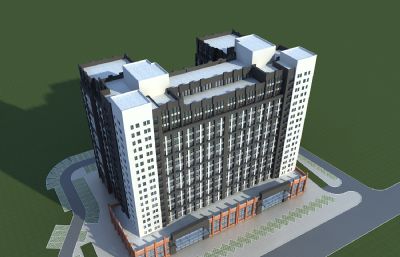 市康复院,康复中心,养老院3D模型