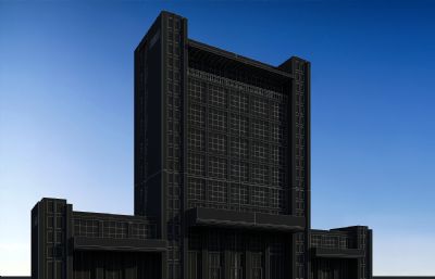 银行办公楼,现代综合楼3D模型