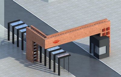 大门入口岗亭 值班室3D模型