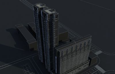 商业办公楼+住宅+商场3D模型