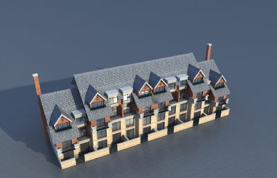 欧式洋房,联排别墅3D模型