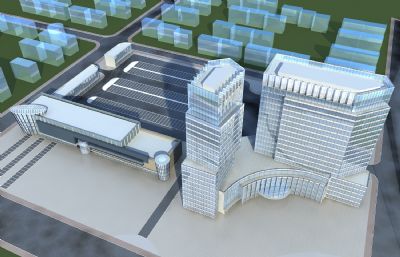 长途汽车站,客运站办公楼3D模型