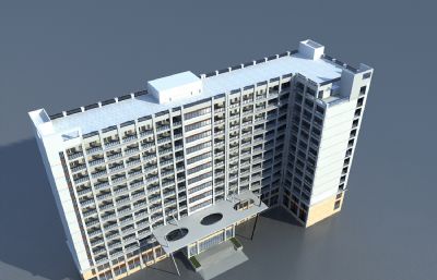 边防酒店,公寓式酒店,度假公寓3D模型