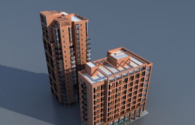现代公寓,快捷酒店3D模型