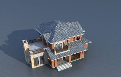 双层农村小别墅,小洋房,自建房3D模型