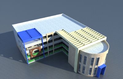 幼儿园,学校大楼3D模型