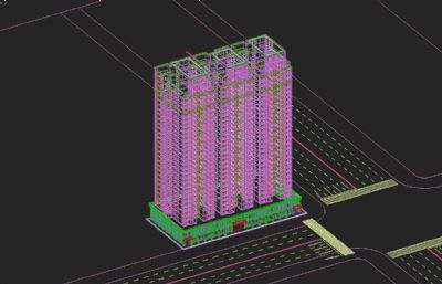 高层公寓小区,欧式住宅商品房3D模型