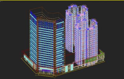 商场,住宅+公寓式酒店3D模型