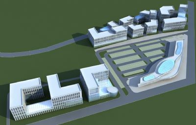 长途车站综合楼,贸易中心3D模型