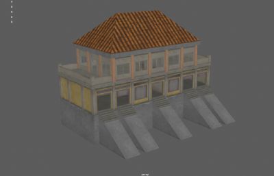 古代瓦房房子,民居,楼房3D模型