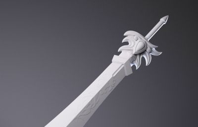 英雄王者之剑,巨剑,古代冷兵器maya模型,多种格式