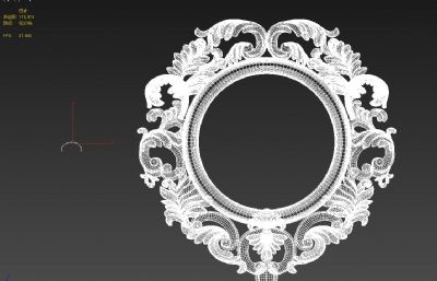 欧式挂镜,镜子3D模型