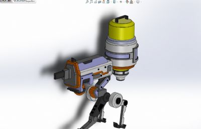 三足机械哨兵炮塔3D模型