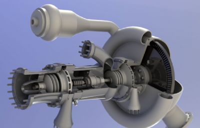 火箭一级发动机涡轮泵结构3D模型