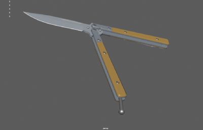 蝴蝶刀,飞镖,短刀,折叠水果刀道具3dmaya模型