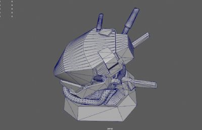低面科幻头盔3dmaya模型