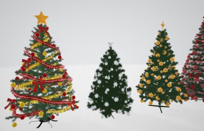 9款圣诞树组合3D模型(网盘下载)