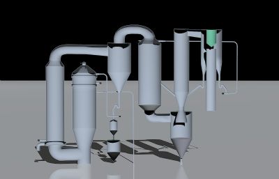 炼铁高炉,给料罐,称料斗,下阀箱剖面 VR模型