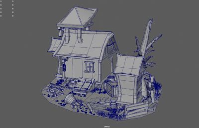 卡通房屋,村落 游戏场景3Dmaya模型