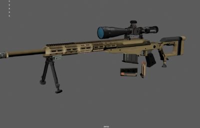 spr4狙击步枪,黄金狙击枪游戏枪械3dmaya模型