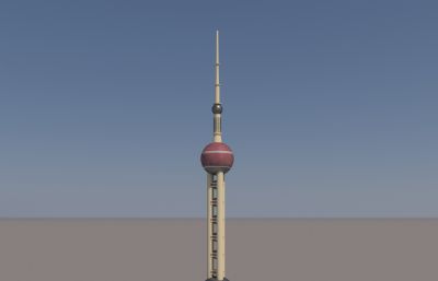 东方明珠塔,上海地标3D模型