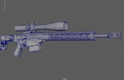 狙击步枪,大狙,现代武器游戏枪械3dmaya模型