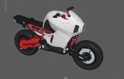 科幻炫酷摩托车,赛道摩托,机车3dmaya模型