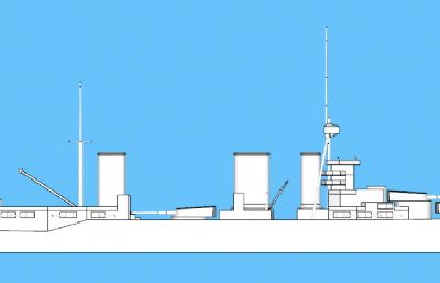 英国皇家海军狮级战列巡洋舰OBJ简模