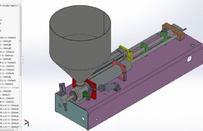 卧式气动膏体灌装机3D模型