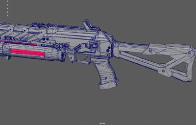 能量枪,激光枪,镭射枪,科幻游戏枪械3dmaya模型
