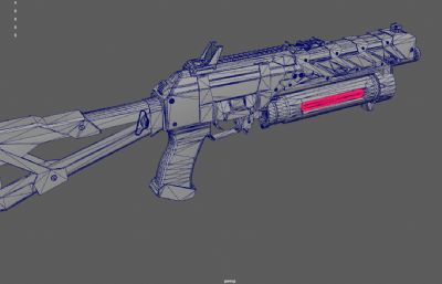 能量枪,激光枪,镭射枪,科幻游戏枪械3dmaya模型