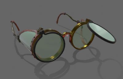 蒸汽朋克眼镜FBX模型