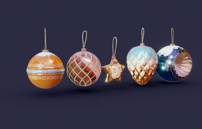 圣诞节铃铛装饰品,挂饰3D模型