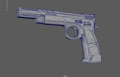 手枪,半自动手枪游戏道具3dmaya模型