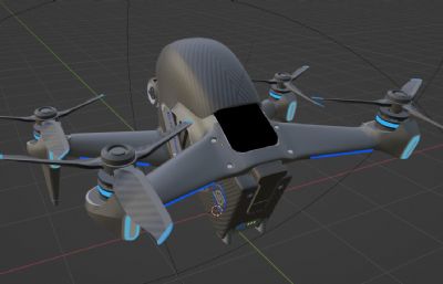 高性能四翼无人机,军用无人机blender模型