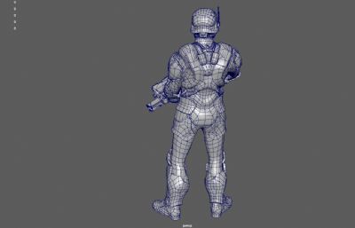 半机械人,武装士兵,科幻机械装甲战士,铠甲部队3dmaya模型