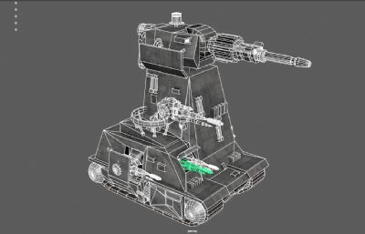 XR-85全自动重型坦克,履带坦克机器人3dmaya模型