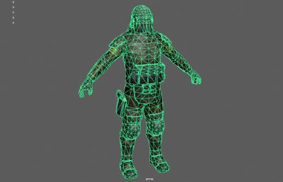 未来战士,星际特工,改造士兵游戏角色3dmaya模型