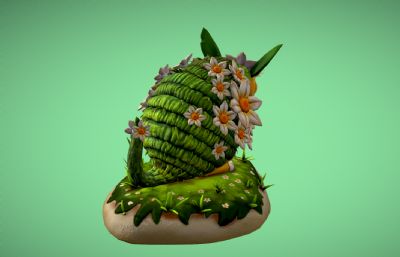 可爱水仙花生物,穿山甲3D模型
