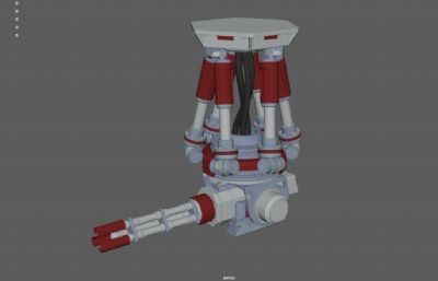 科幻炮塔,炮台,武器系统3dmaya模型