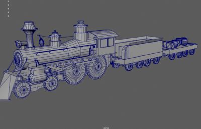 狂野西部机车,老式蒸汽火车,英伦火车3dmaya模型