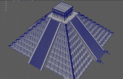 玛雅金字塔,玛雅文明遗迹,古迹3DMAYA模型,已塌陷