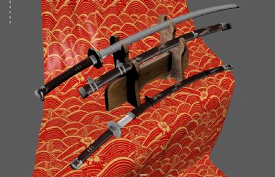 龙纹武士刀,东洋刀,太刀,古代冷兵器3dmaya模型