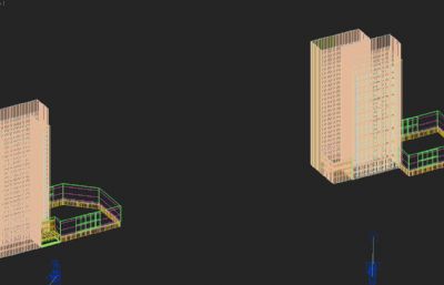 两套办公楼,商场,公共建筑3D模型