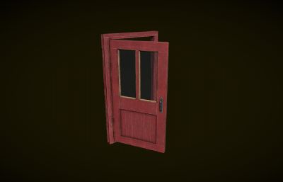 卧室门,老式木门,旧门,实木门3dmaya模型