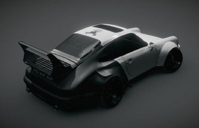 porsche保时捷911 turbo汽车FBX,glb格式模型